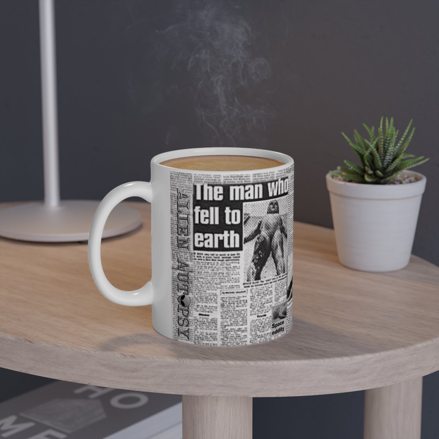 ALIEN AUTOPSY NEWSPAPERS WHITE GLOSSY MUG 11 OZ