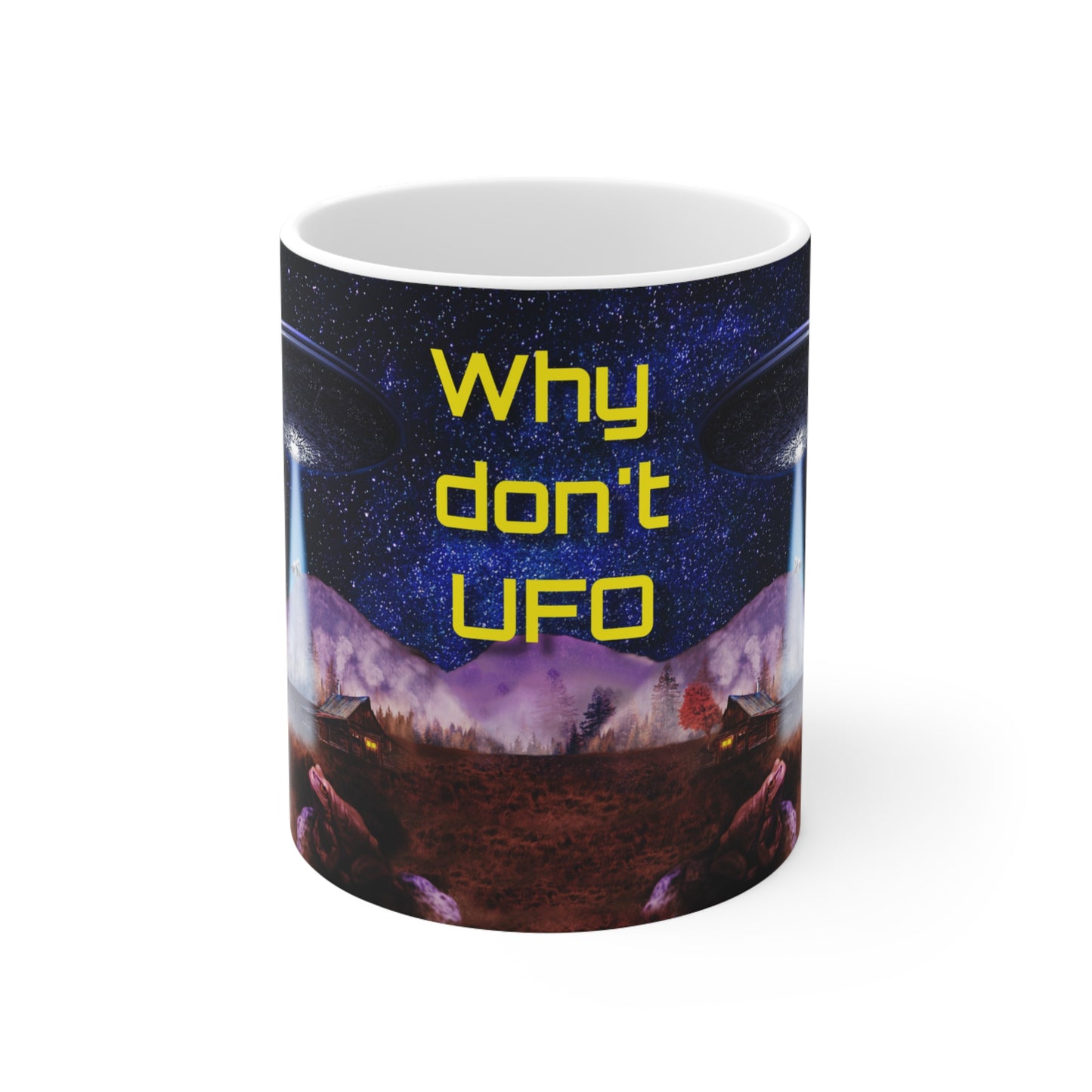 WHY DON'T UFO WHITE GLOSSY MUG 11 OZ