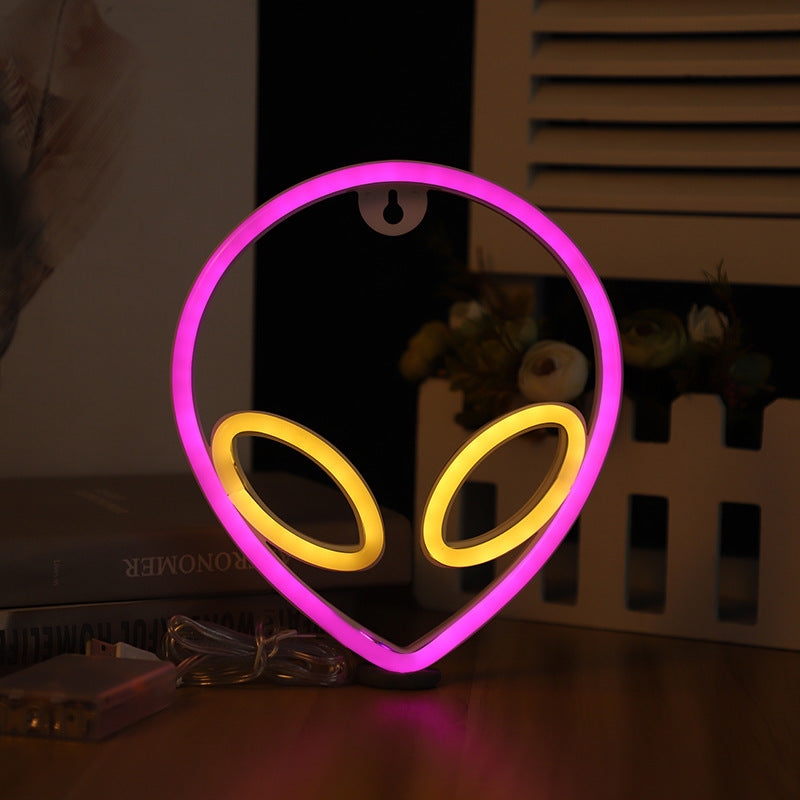 L LED Alien Neon Wall Hanging Lamp