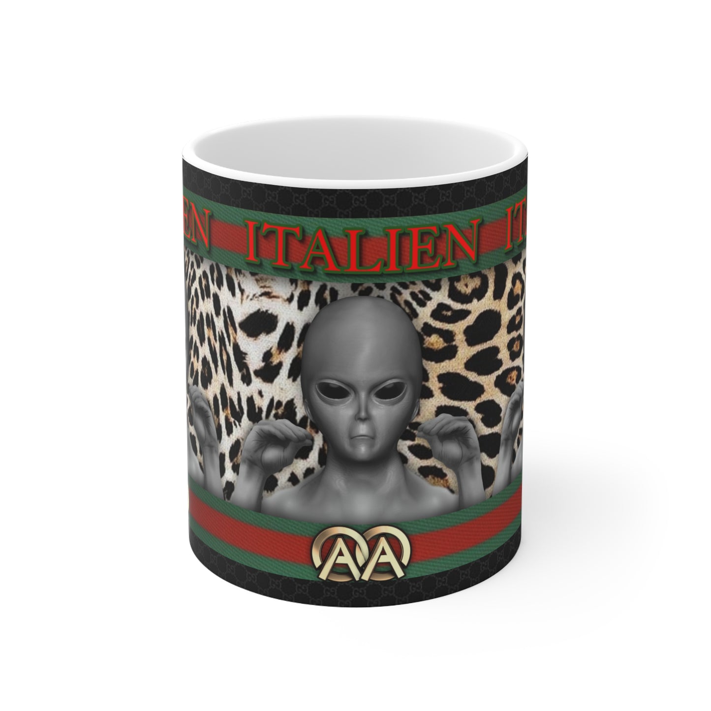 ITALIEN DESIGNER #3 WHITE GLOSSY MUG 11 OZ