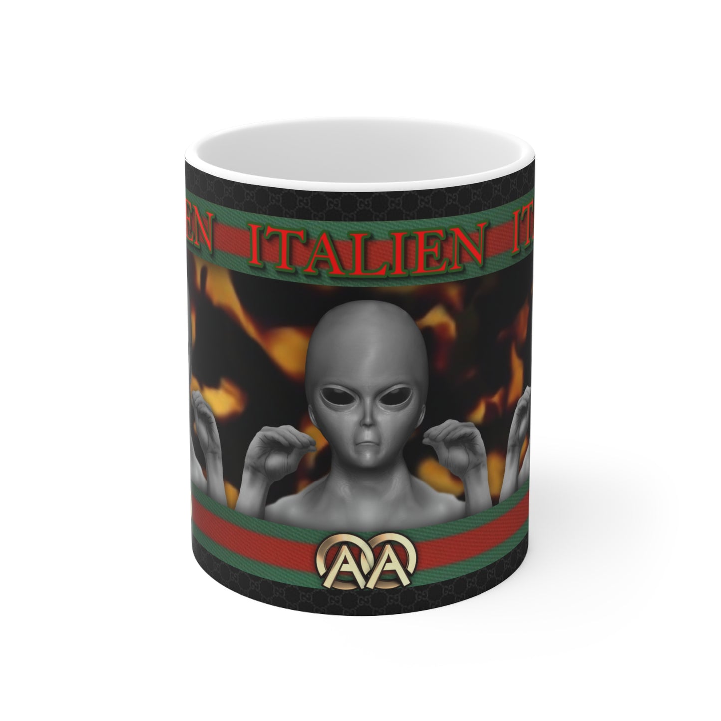 ITALIEN DESIGNER #2 WHITE GLOSSY MUG 11 OZ