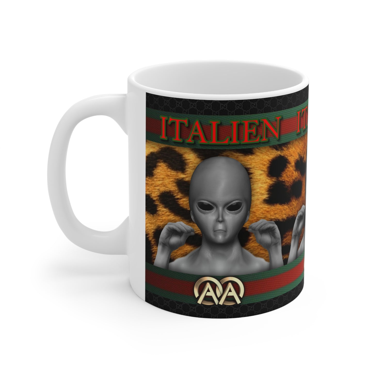 ITALIEN DESIGNER #4 WHITE GLOSSY MUG 11 OZ