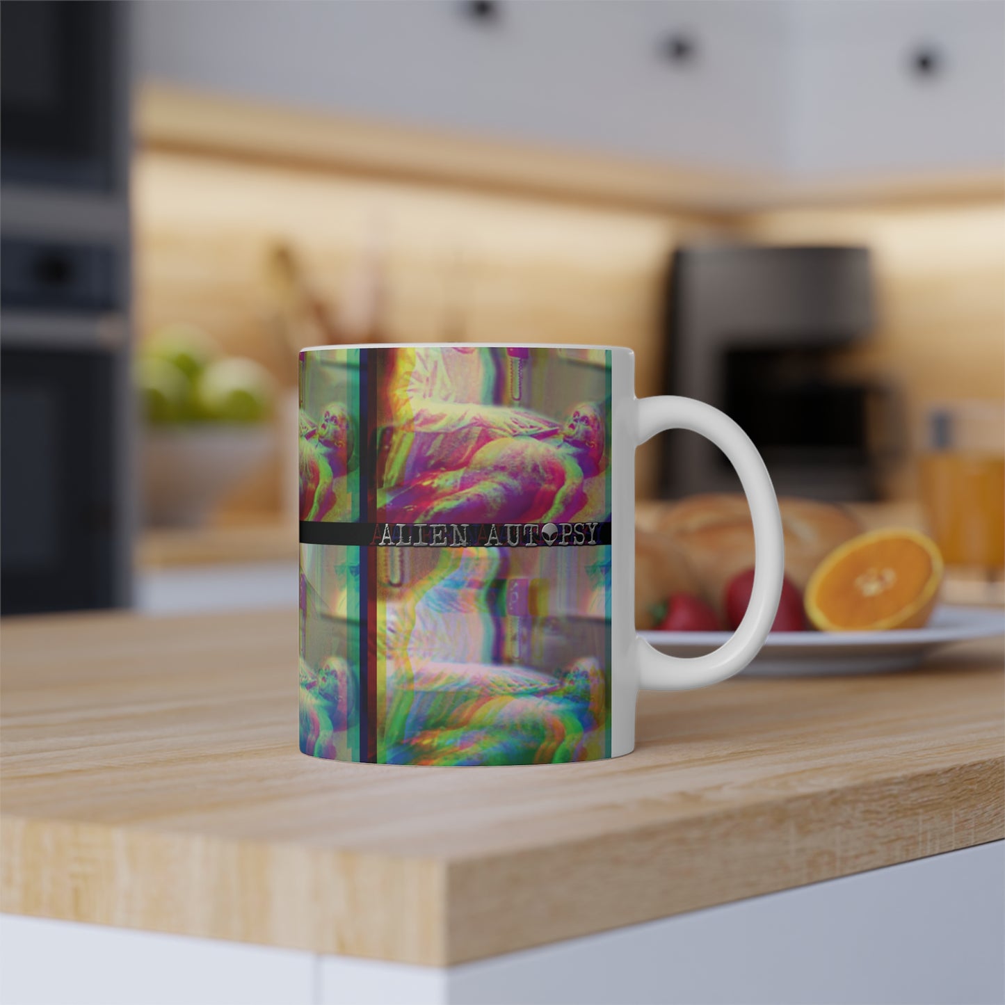 ALIEN AUTOPSY TV COLOUR PHASE WHITE GLOSSY MUG 11 OZ