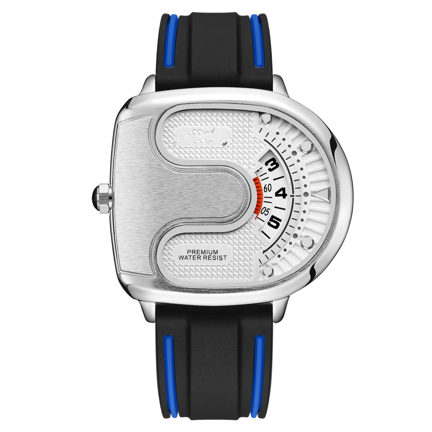 FUTURISTIC LARGE DIAL MEN'S QUARTZ WATCH