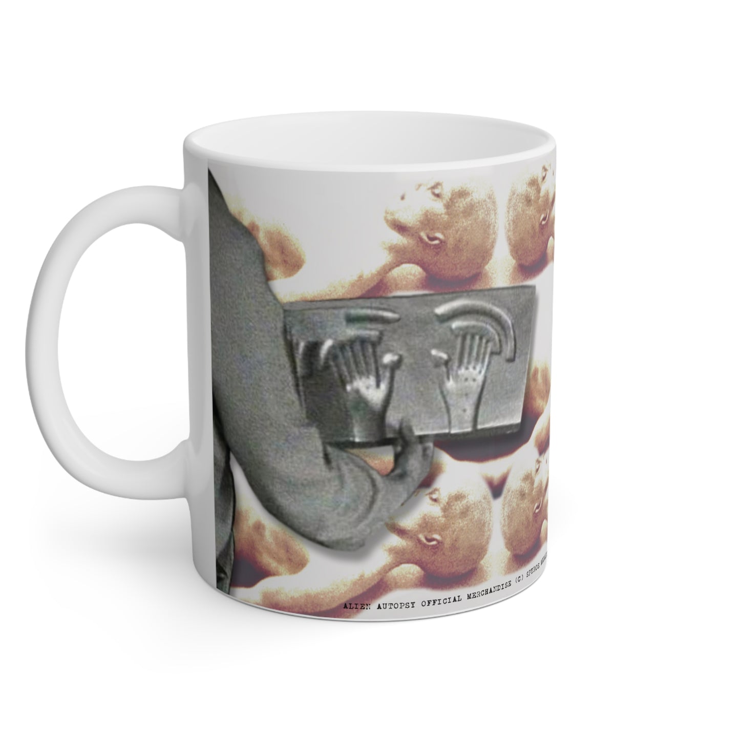 ALIEN AUTOPSY WHITE GLOSSY MUG 11 OZ