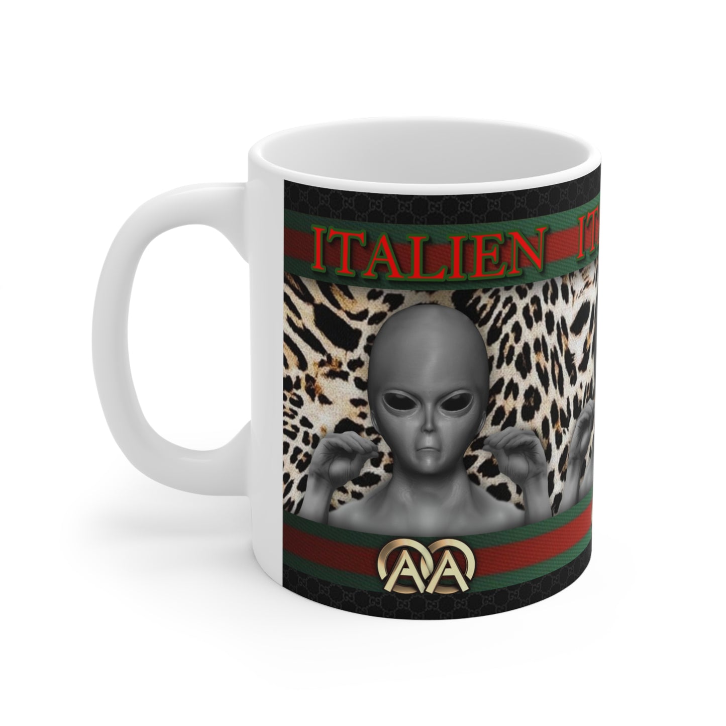 ITALIEN DESIGNER #3 WHITE GLOSSY MUG 11 OZ