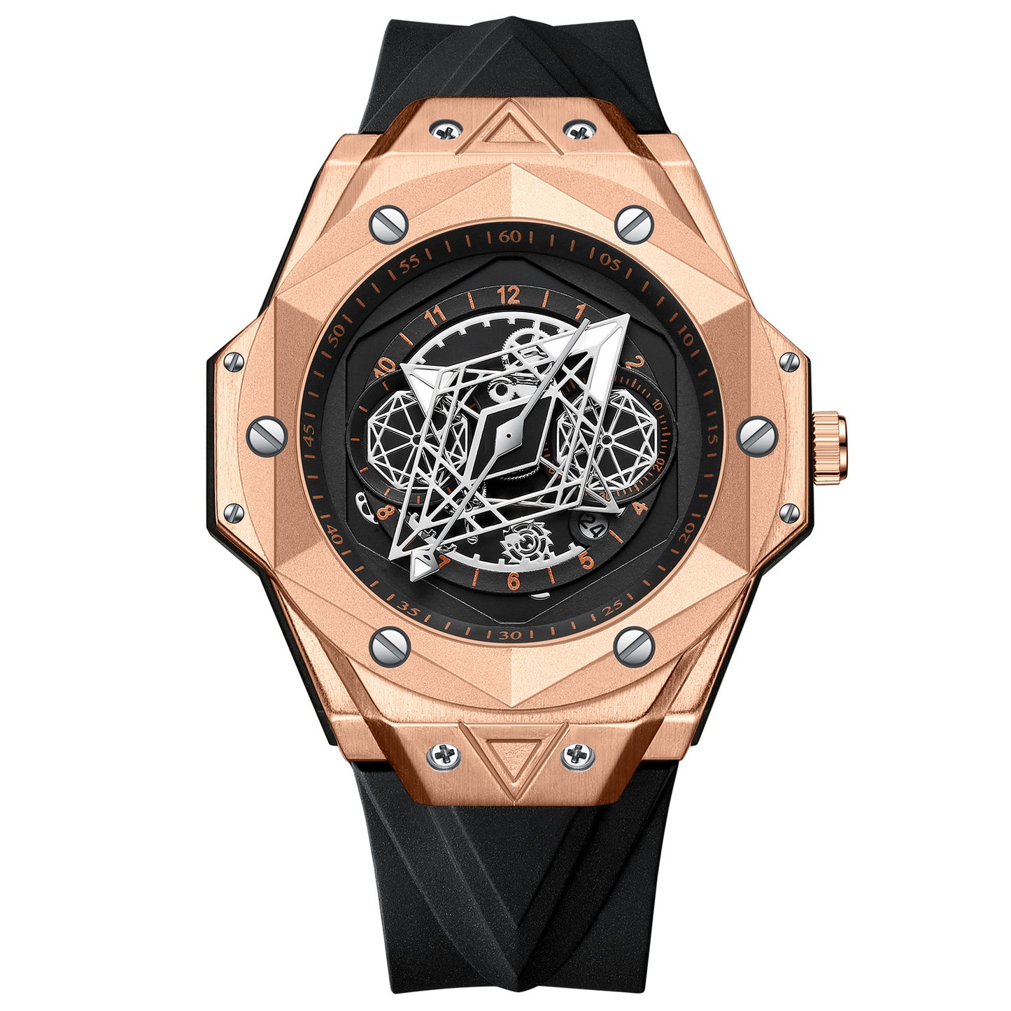 INTERGALACTIC SYMMETRY MEN'S WATERPROOF SILICONE QUARTZ WATCH
