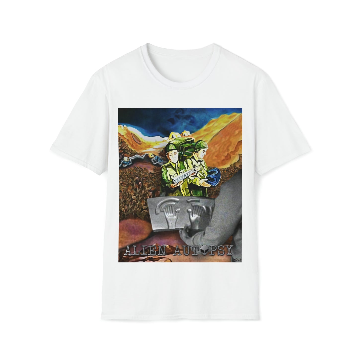 T "Roswell Crash Site Debris" Alien Autopsy Unisex Softstyle T-Shirt