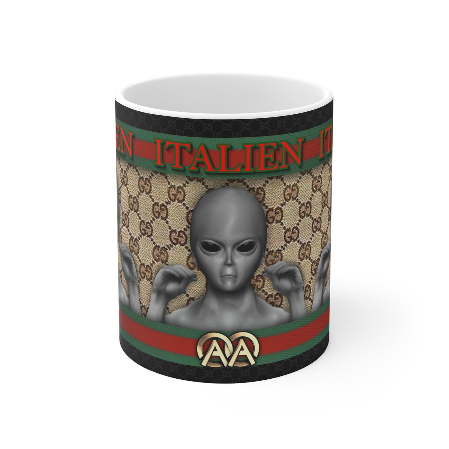 ITALIEN DESIGNER #1 WHITE GLOSSY MUG 11 OZ
