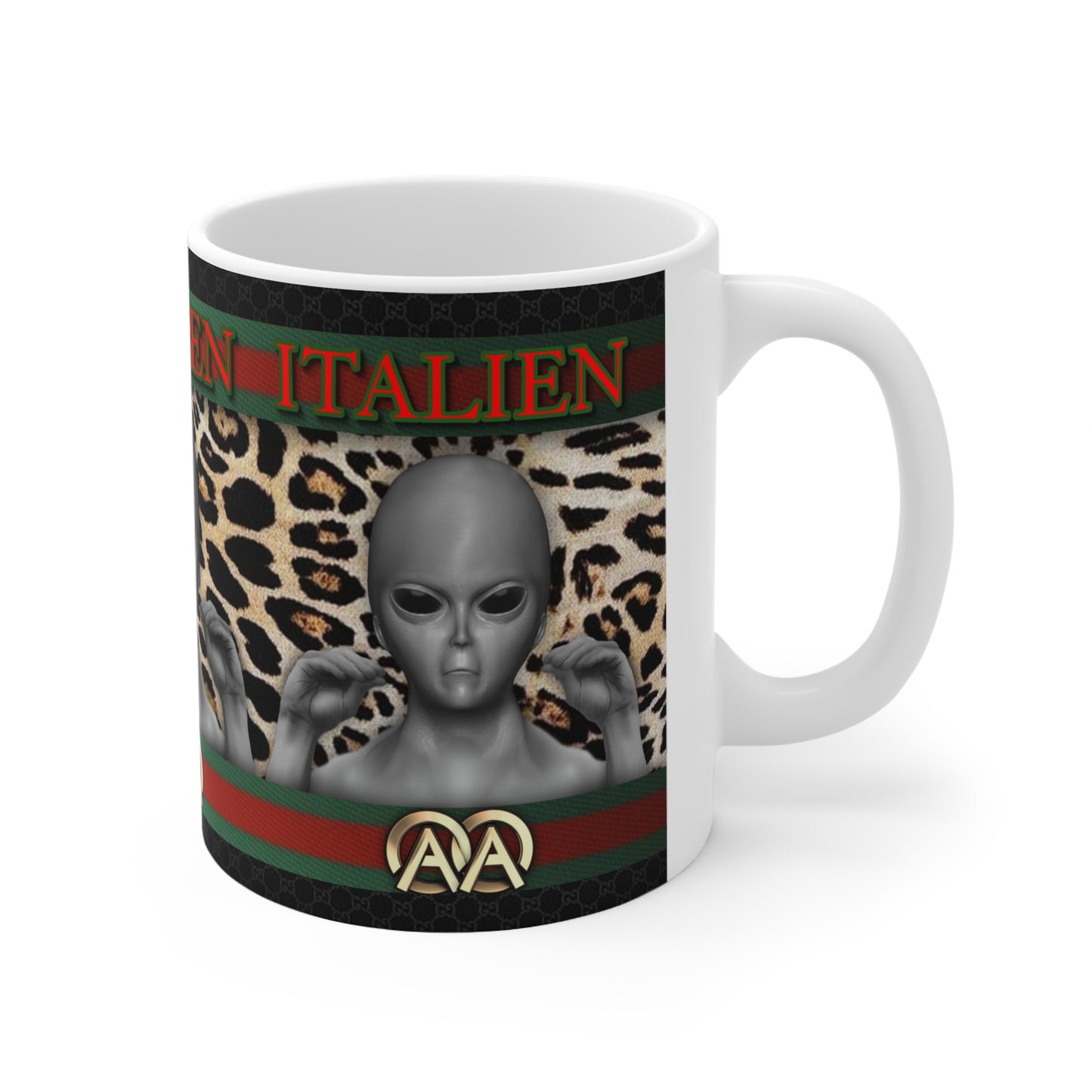 ITALIEN DESIGNER #3 WHITE GLOSSY MUG 11 OZ