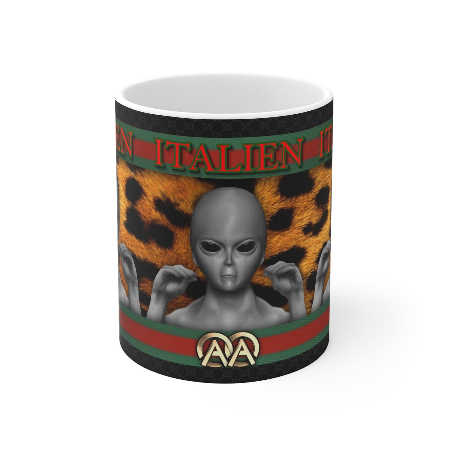 ITALIEN DESIGNER #4 WHITE GLOSSY MUG 11 OZ
