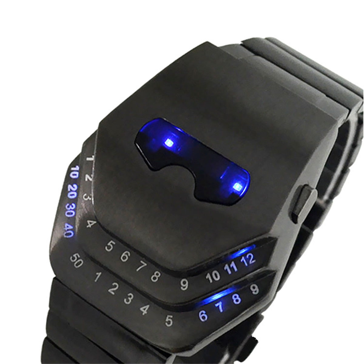 ALIEN FASHION STAR FLEET MEN'S STAINLESS STEEL BLUE LED WRIST WATCH GIFT COOL FUTURISTIC STYLE