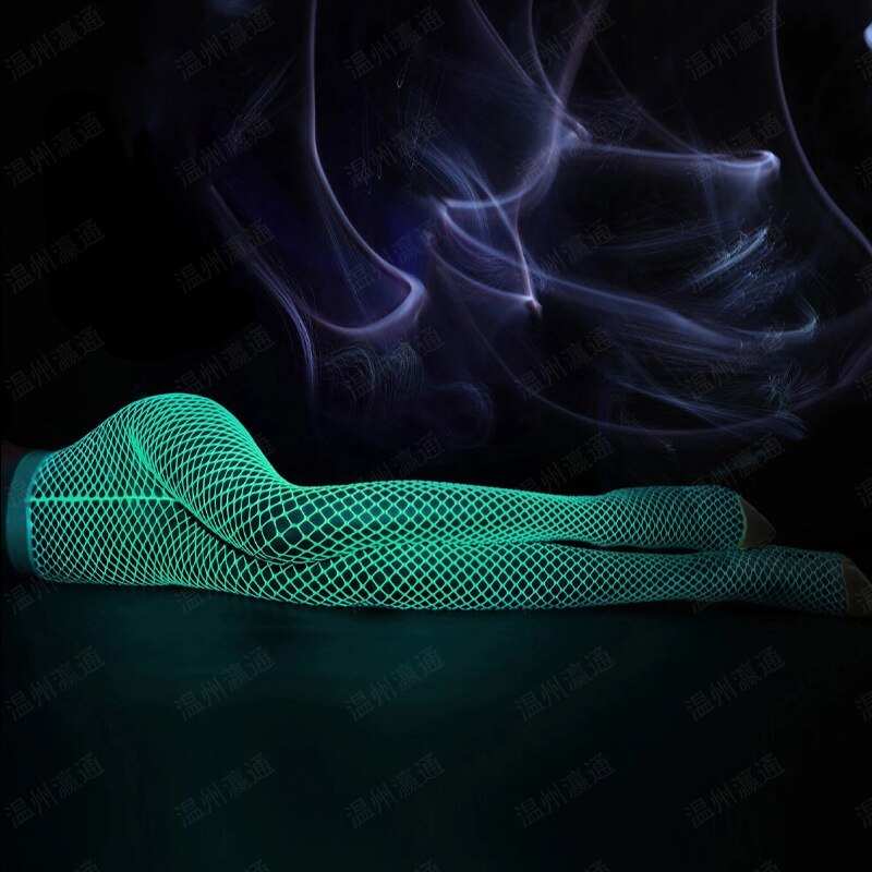 LUMINOUS GLOWING FISHNET TIGHTS PANTYHOSE GLOW IN THE DARK FISHNET STOCKINGS LEGGINGS FOR WOMEN LUMINOUS STOCKINGS TIGHTS HIGH WAIST
