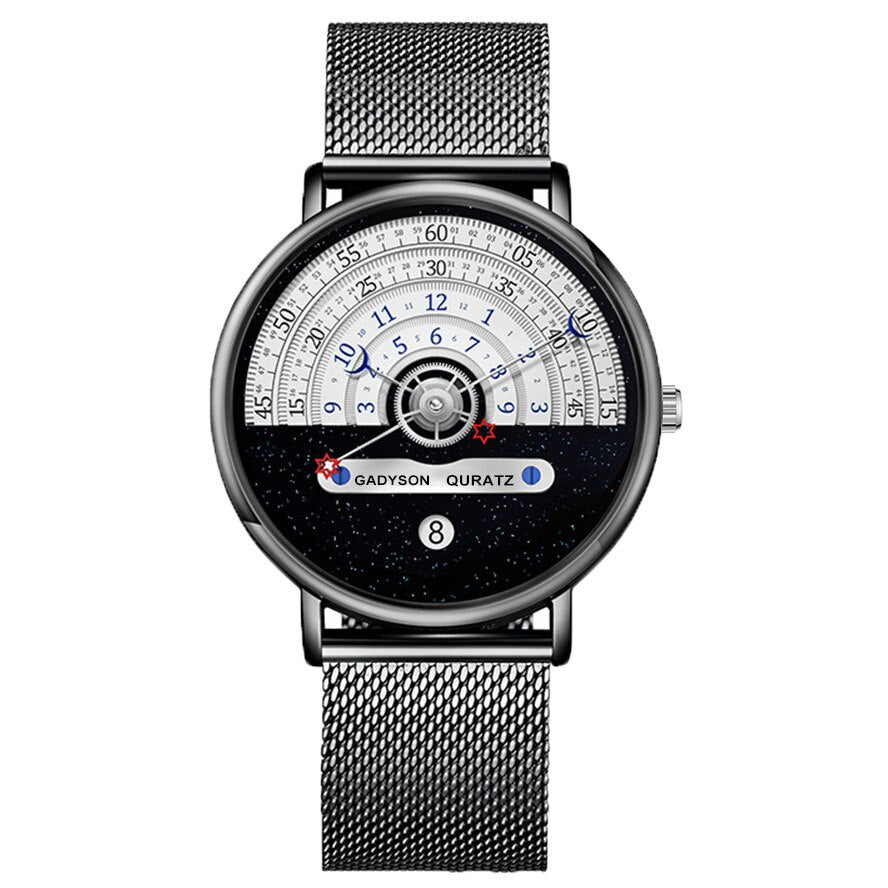 ALIEN SKY STARWATCHER CALENDAR UNISEX QUARTZ, RETRO CASUAL WATCH FOR MEN AND WOMEN, RELOGIO MASCULINO