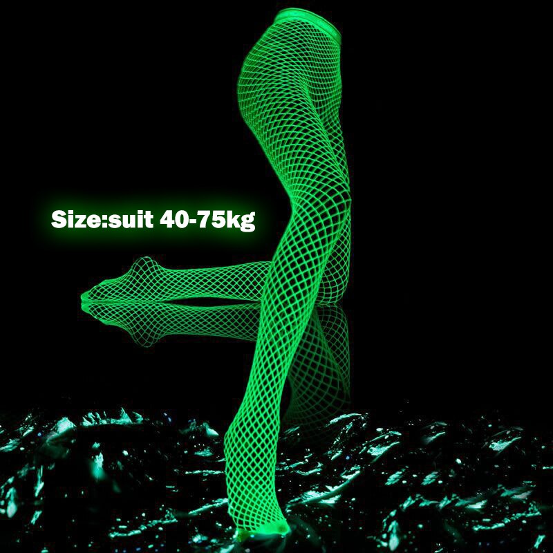 LUMINOUS GLOWING FISHNET TIGHTS PANTYHOSE GLOW IN THE DARK FISHNET STOCKINGS LEGGINGS FOR WOMEN LUMINOUS STOCKINGS TIGHTS HIGH WAIST