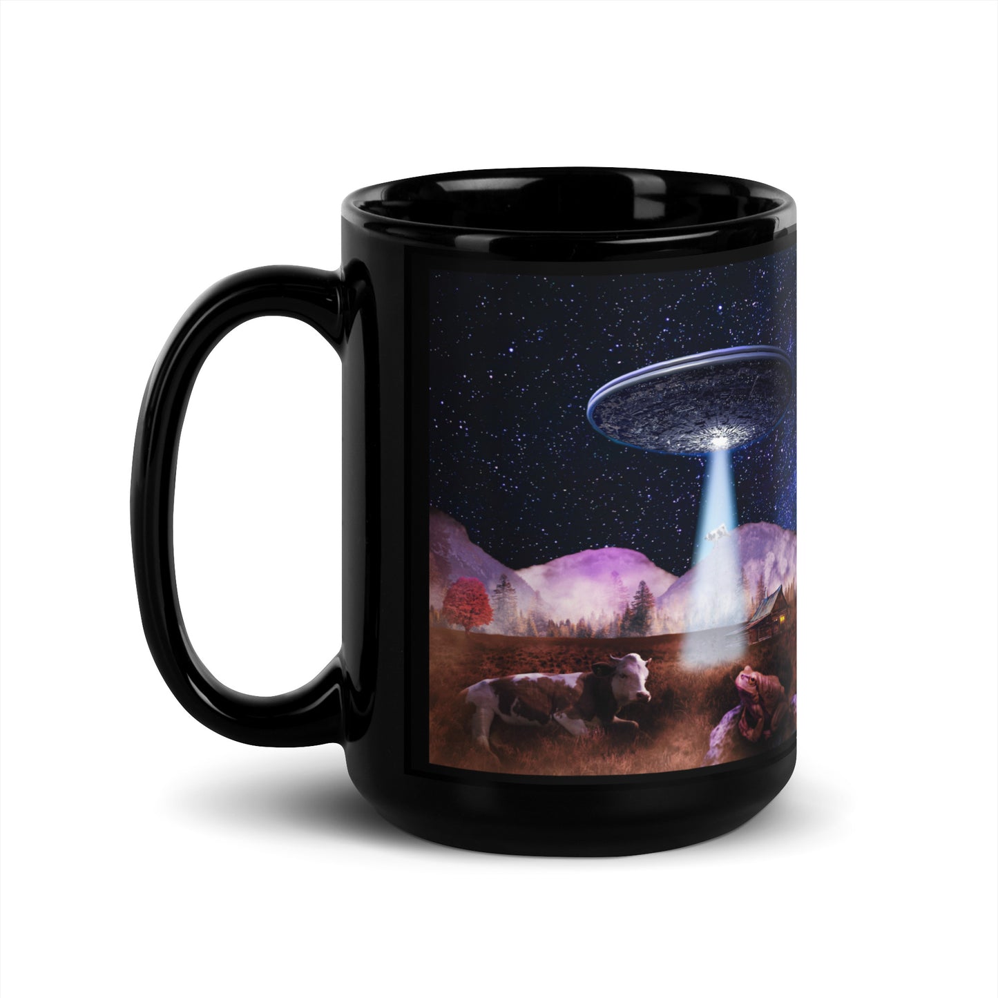 WHY DON'T UFO BLACK GLOSSY MUG 11 OZ