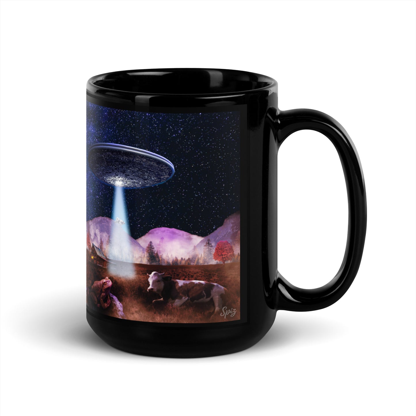 WHY DON'T UFO BLACK GLOSSY MUG 11 OZ