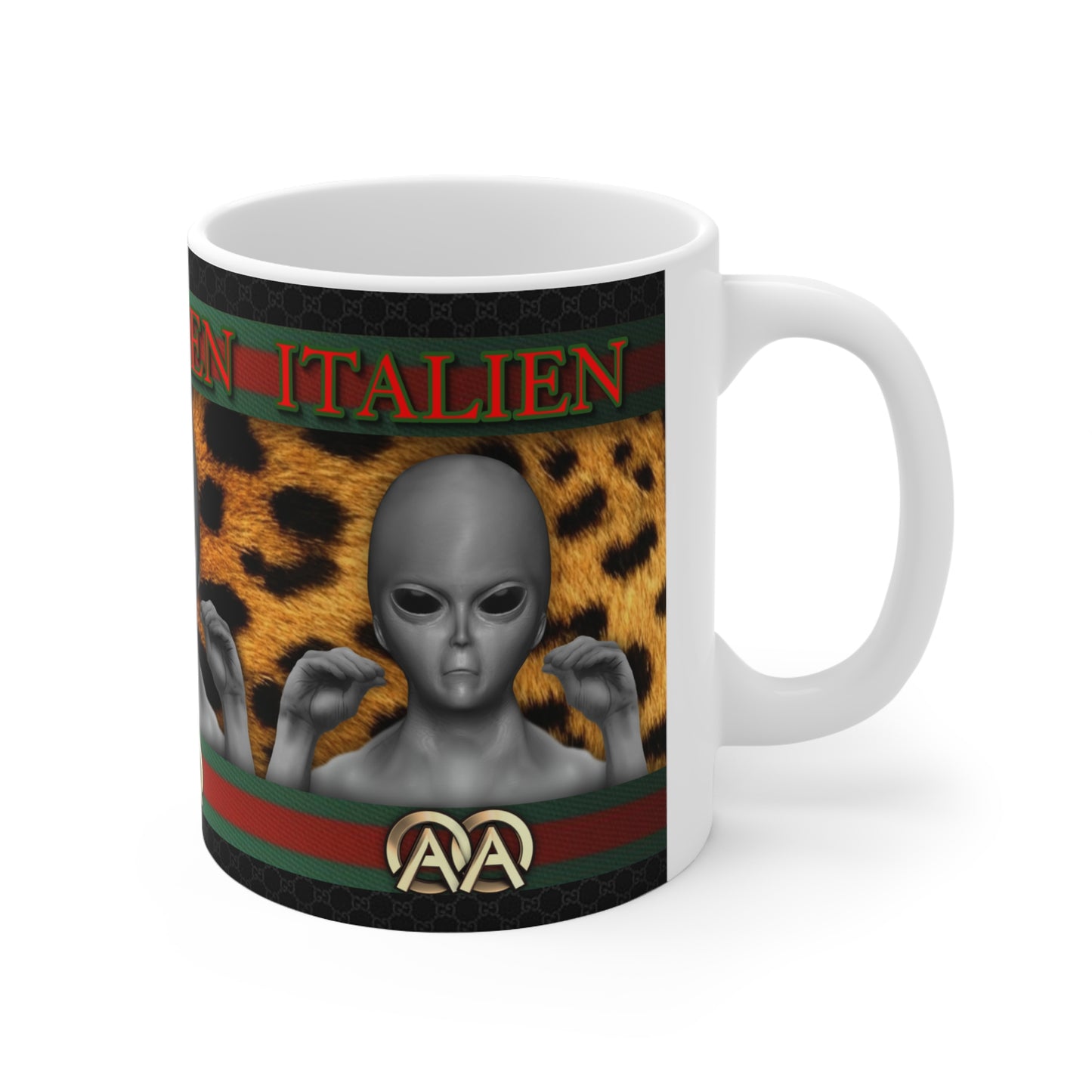 ITALIEN DESIGNER #4 WHITE GLOSSY MUG 11 OZ