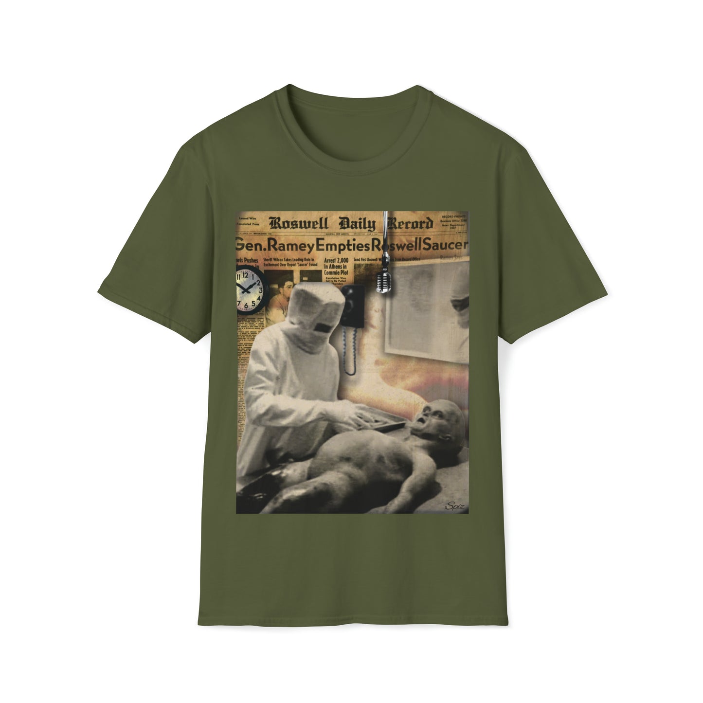 INSPECTION ALIEN AUTOPSY UNISEX COTTON T-SHIRT