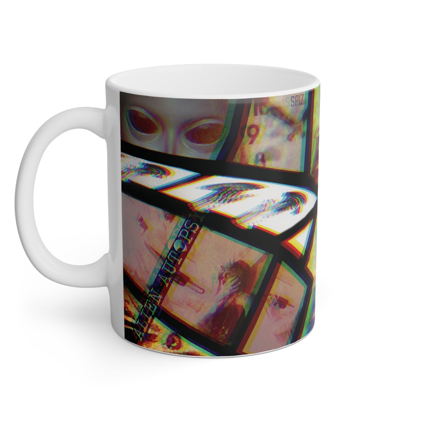 ALIEN AUTOPSY TV COLOUR PHASE WHITE GLOSSY MUG 11 OZ