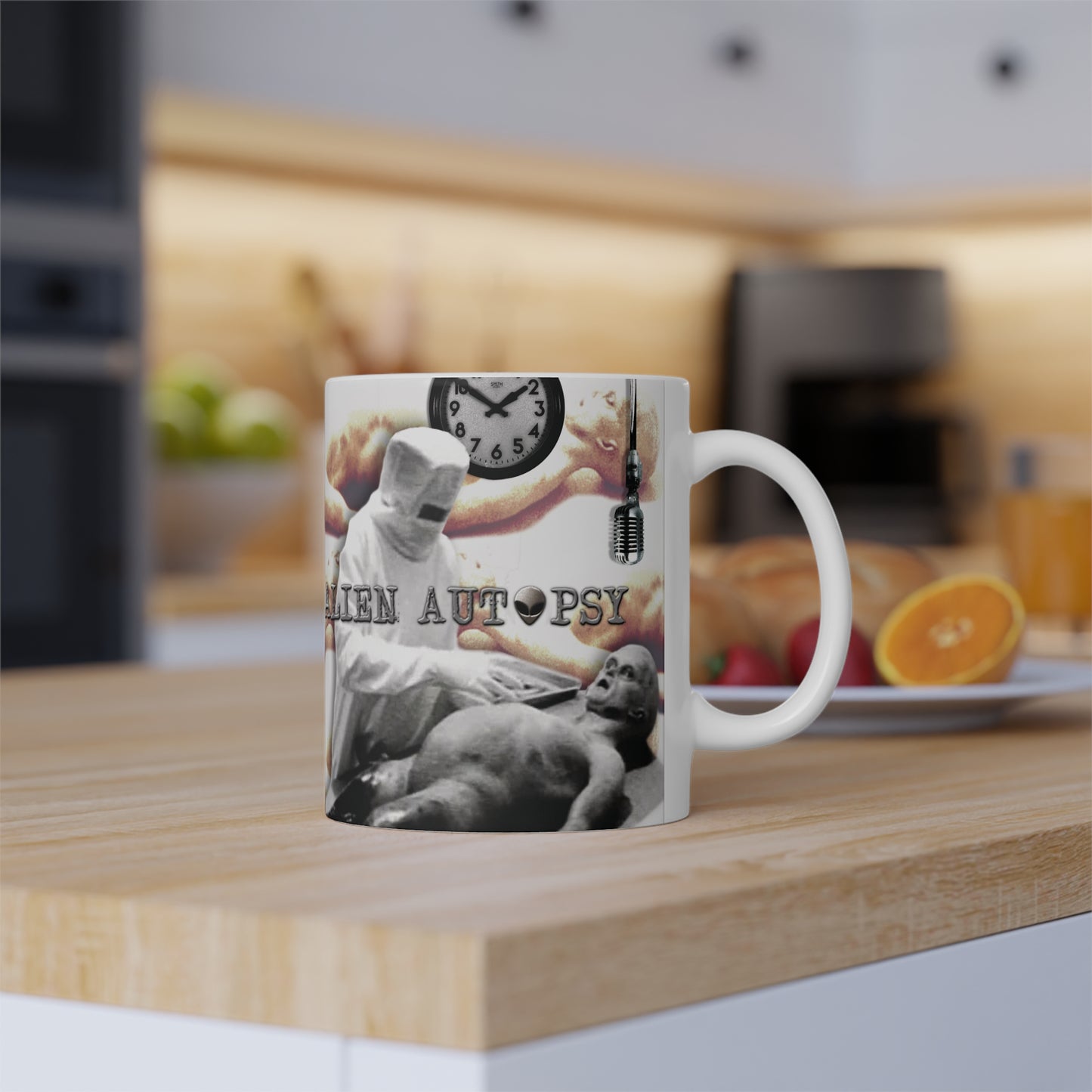 ALIEN AUTOPSY WHITE GLOSSY MUG 11 OZ
