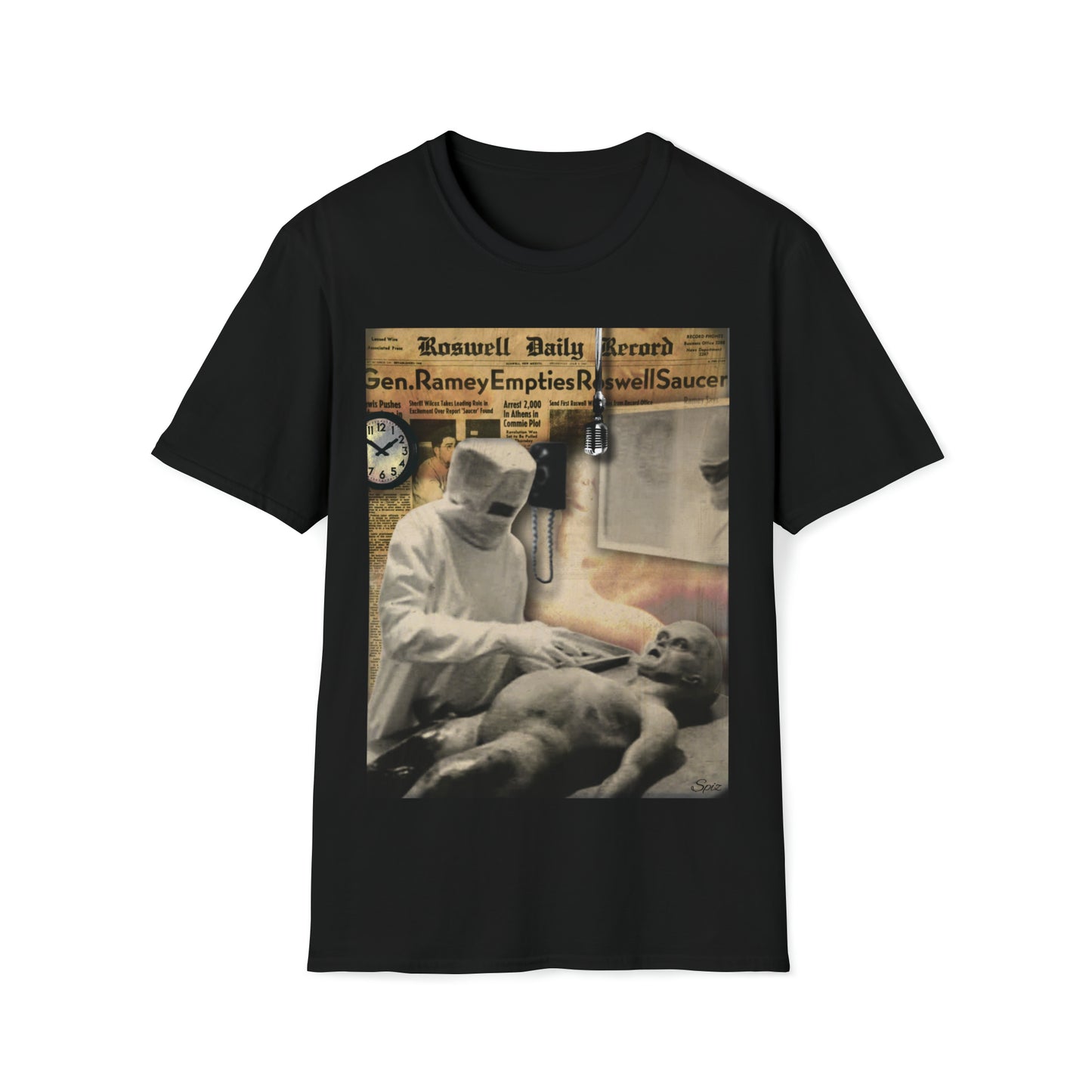 INSPECTION ALIEN AUTOPSY UNISEX COTTON T-SHIRT