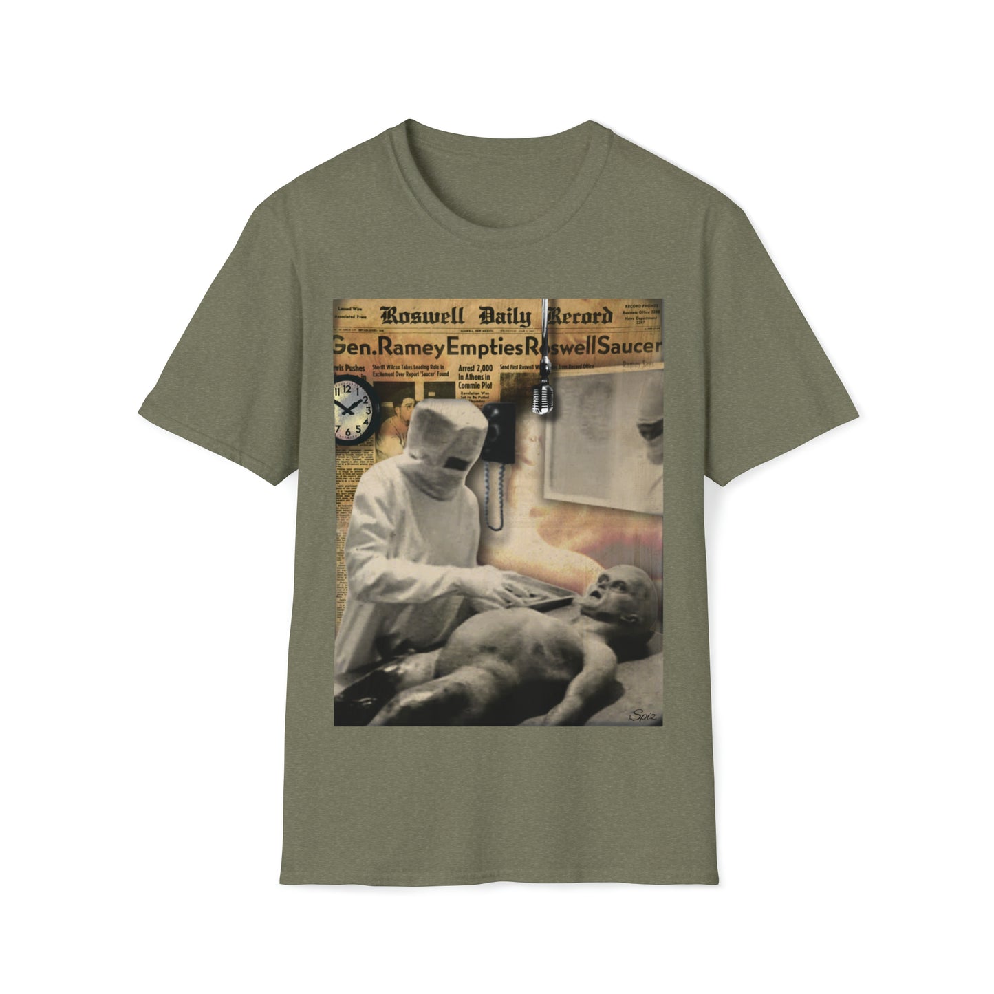 INSPECTION ALIEN AUTOPSY UNISEX COTTON T-SHIRT