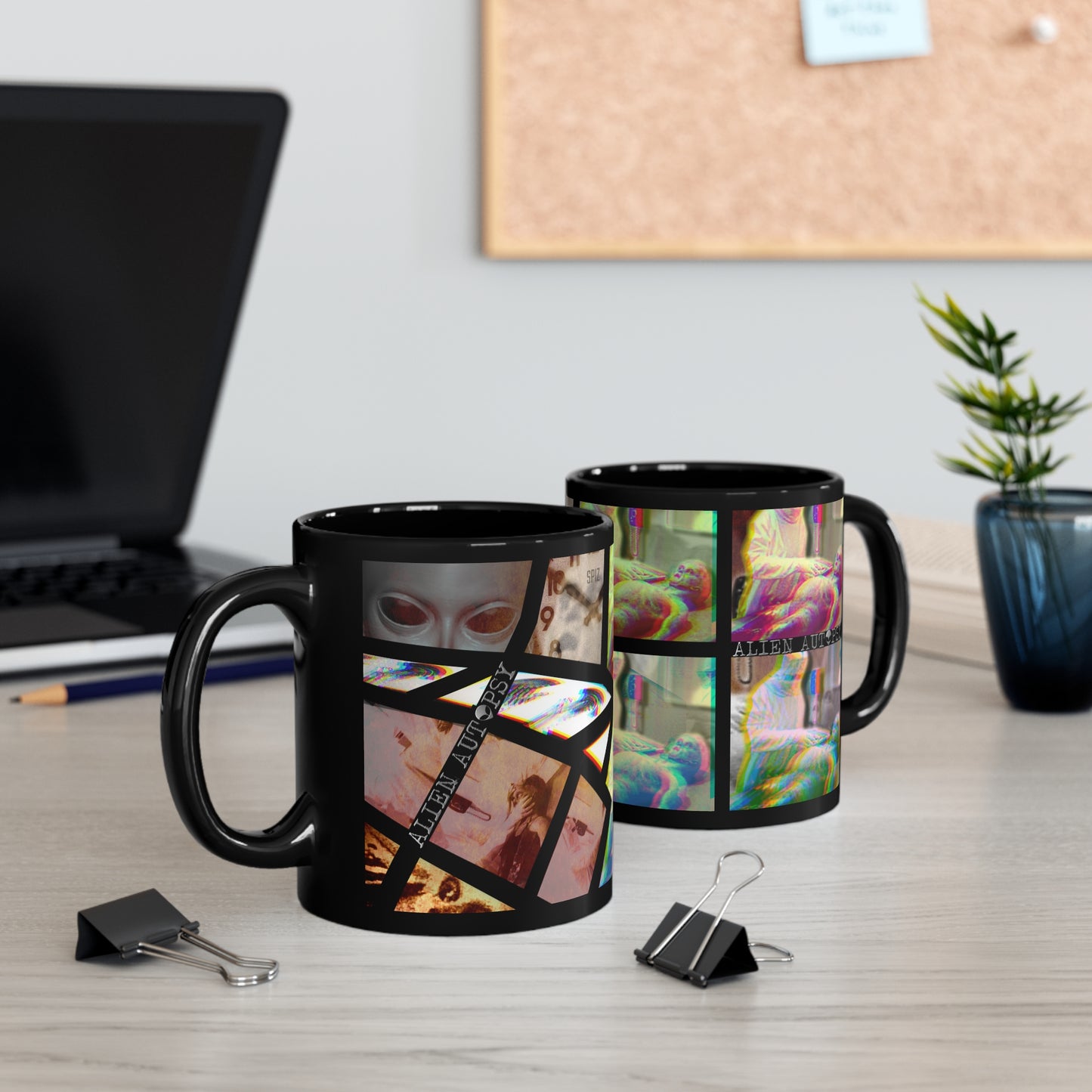 ALIEN AUTOPSY COLOUR PHASE BLACK GLOSSY MUG 11 OZ