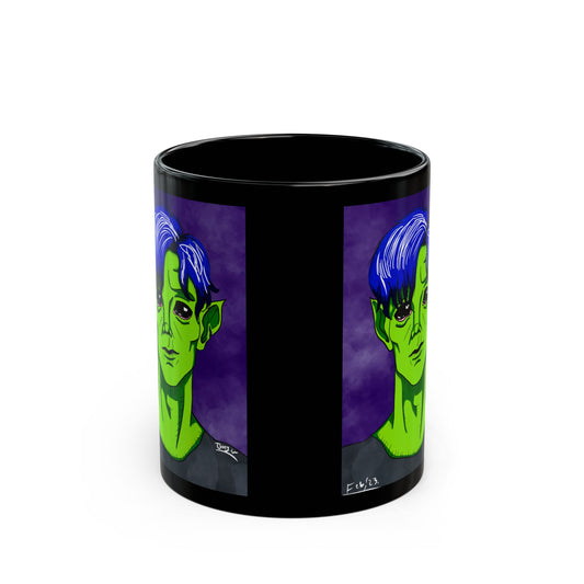 ALIENXANDER BY JOEY WATTS BLACK GLOSSY MUG