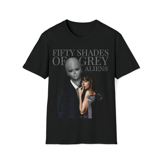 50 SHADES OF GREY ALIENS UNISEX COTTON T-SHIRT