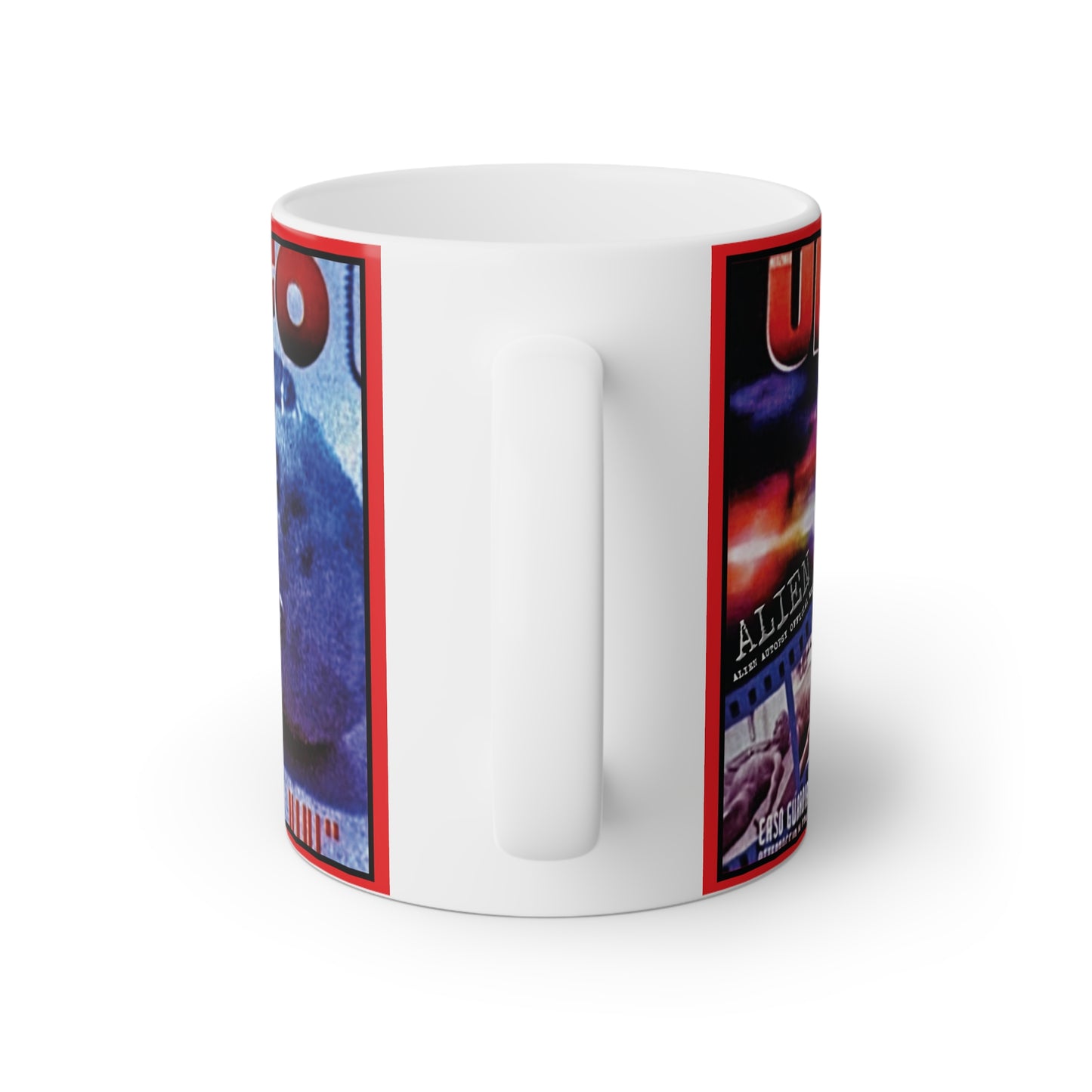 ALIEN AUTOPSY UFO MAGAZINES WHITE GLOSSY MUG 11 OZ