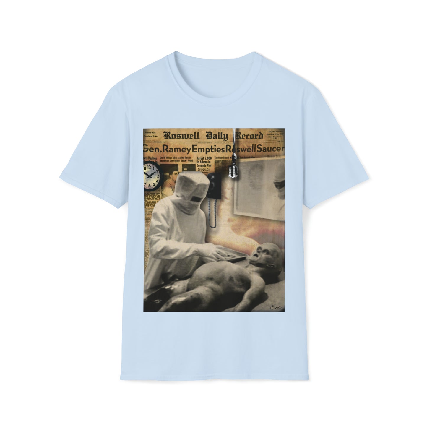 INSPECTION ALIEN AUTOPSY UNISEX COTTON T-SHIRT
