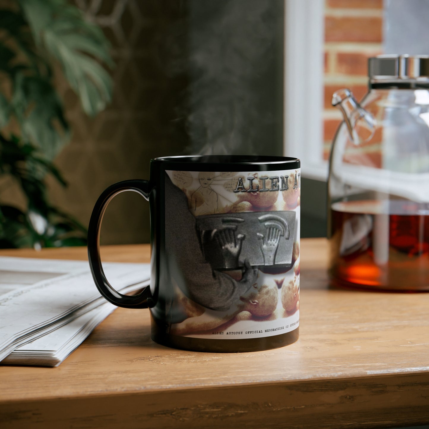 ALIEN AUTOPSY BLACK GLOSSY MUG 11 OZ