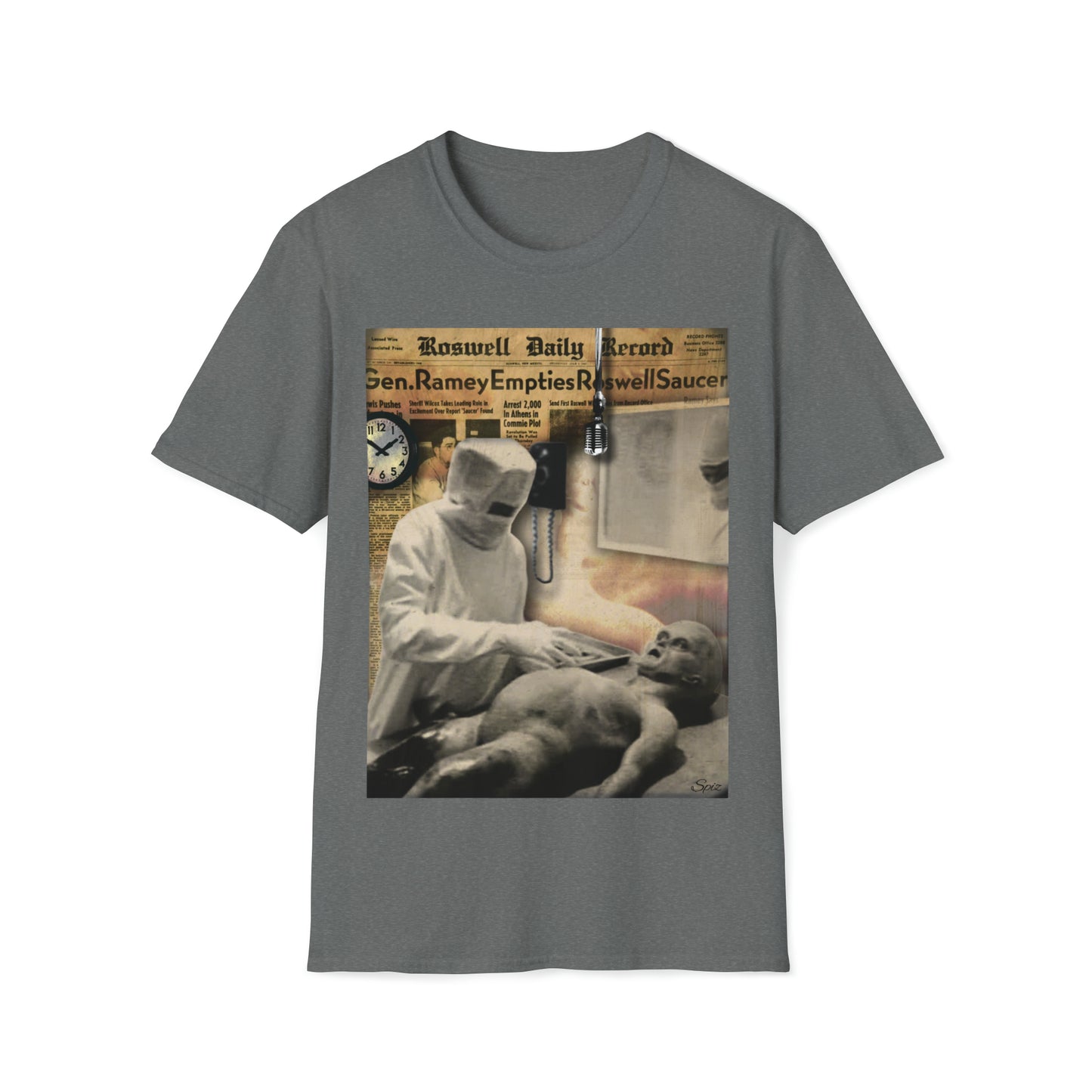 INSPECTION ALIEN AUTOPSY UNISEX COTTON T-SHIRT