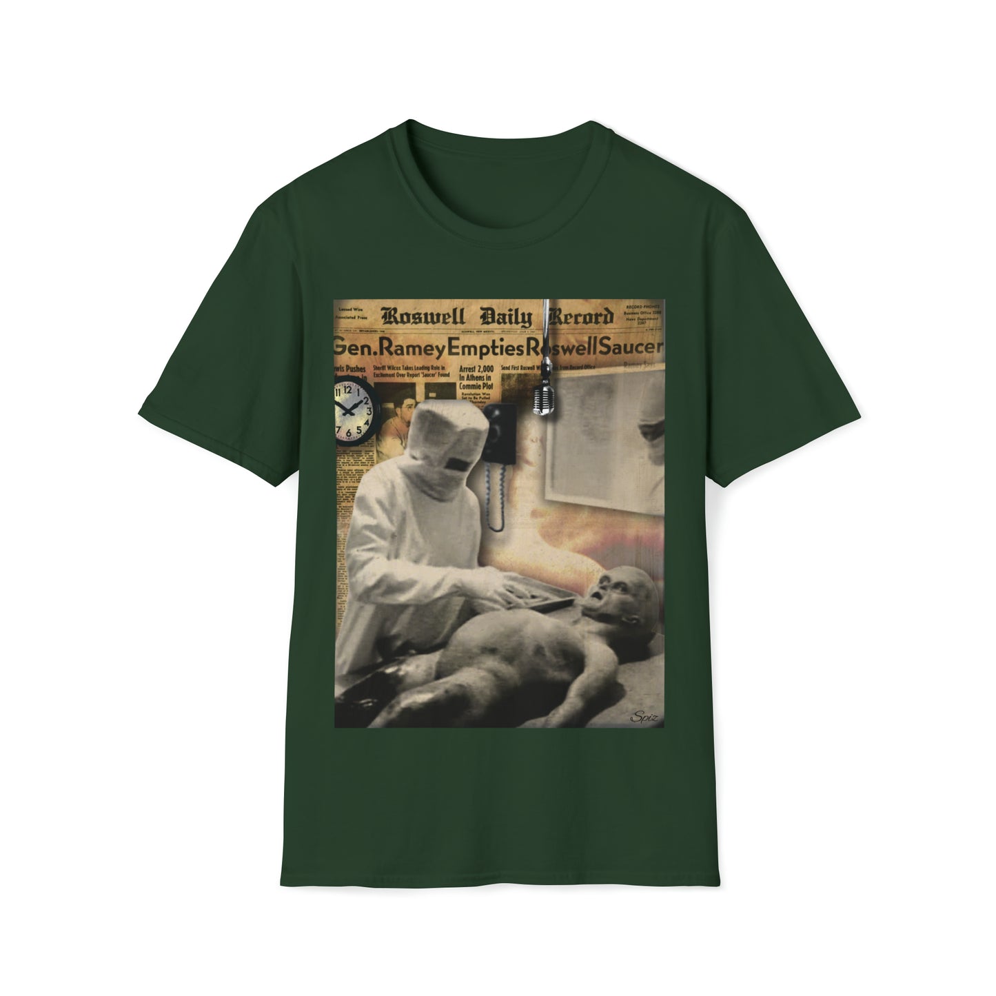 INSPECTION ALIEN AUTOPSY UNISEX COTTON T-SHIRT
