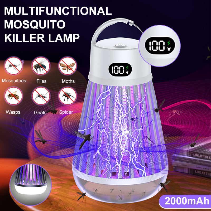 ELECTRIC MOSQUITO KILLER LAMP WITH DIGITAL DISPLAY, RADIATIONLESS INSECT TRAP LIGHT FOR BEDROOM & OUTDOOR USE, SUMMER GADGET BUG ZAPPER REPELLENT