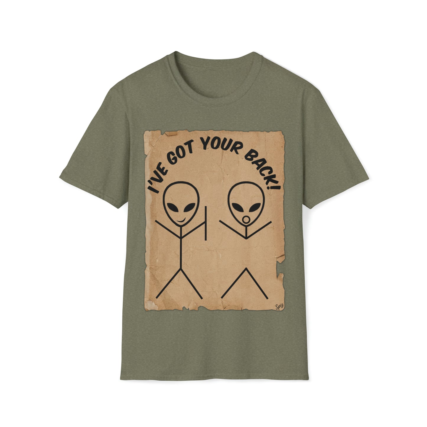 I'VE GOT YOUR BACK! ALIEN HUMOUR #1 UNISEX COTTON T-SHIRT