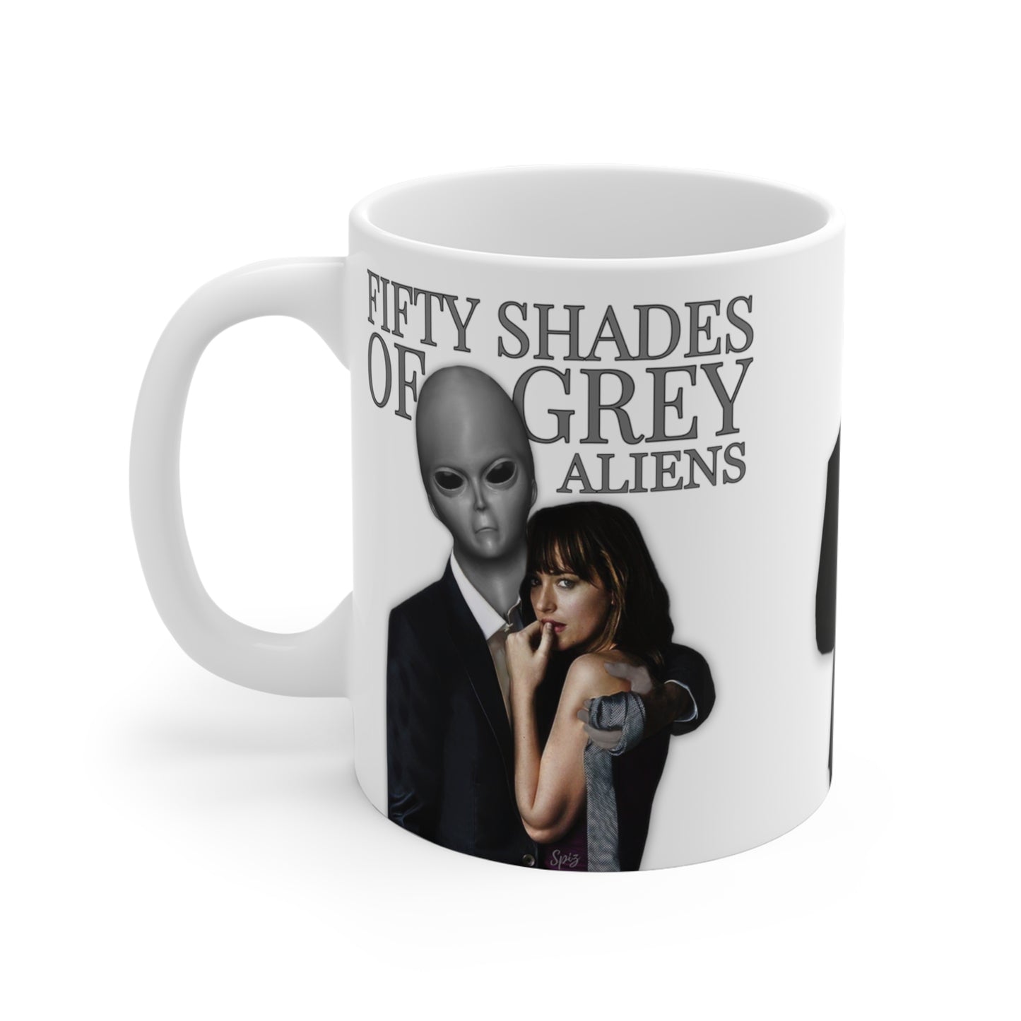 FIFTY SHADES OF GREY ALIENS WHITE GLOSSY MUG 11 OZ