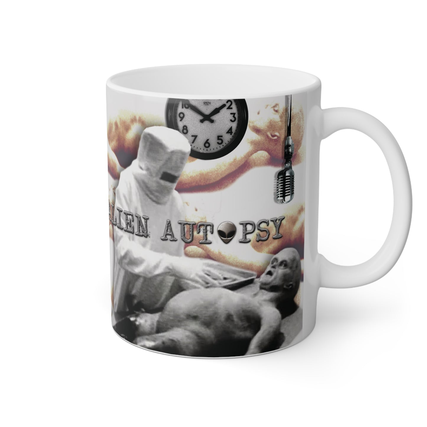 ALIEN AUTOPSY WHITE GLOSSY MUG 11 OZ