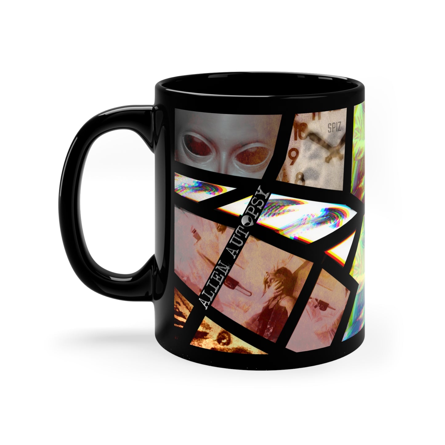ALIEN AUTOPSY COLOUR PHASE BLACK GLOSSY MUG 11 OZ