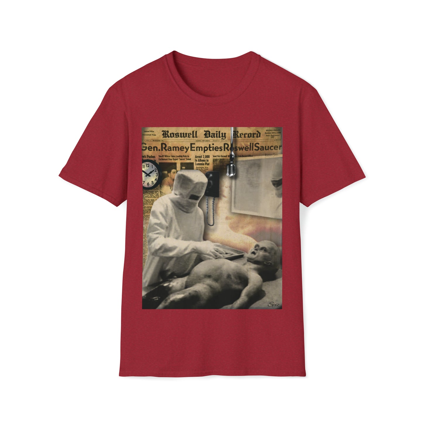 INSPECTION ALIEN AUTOPSY UNISEX COTTON T-SHIRT