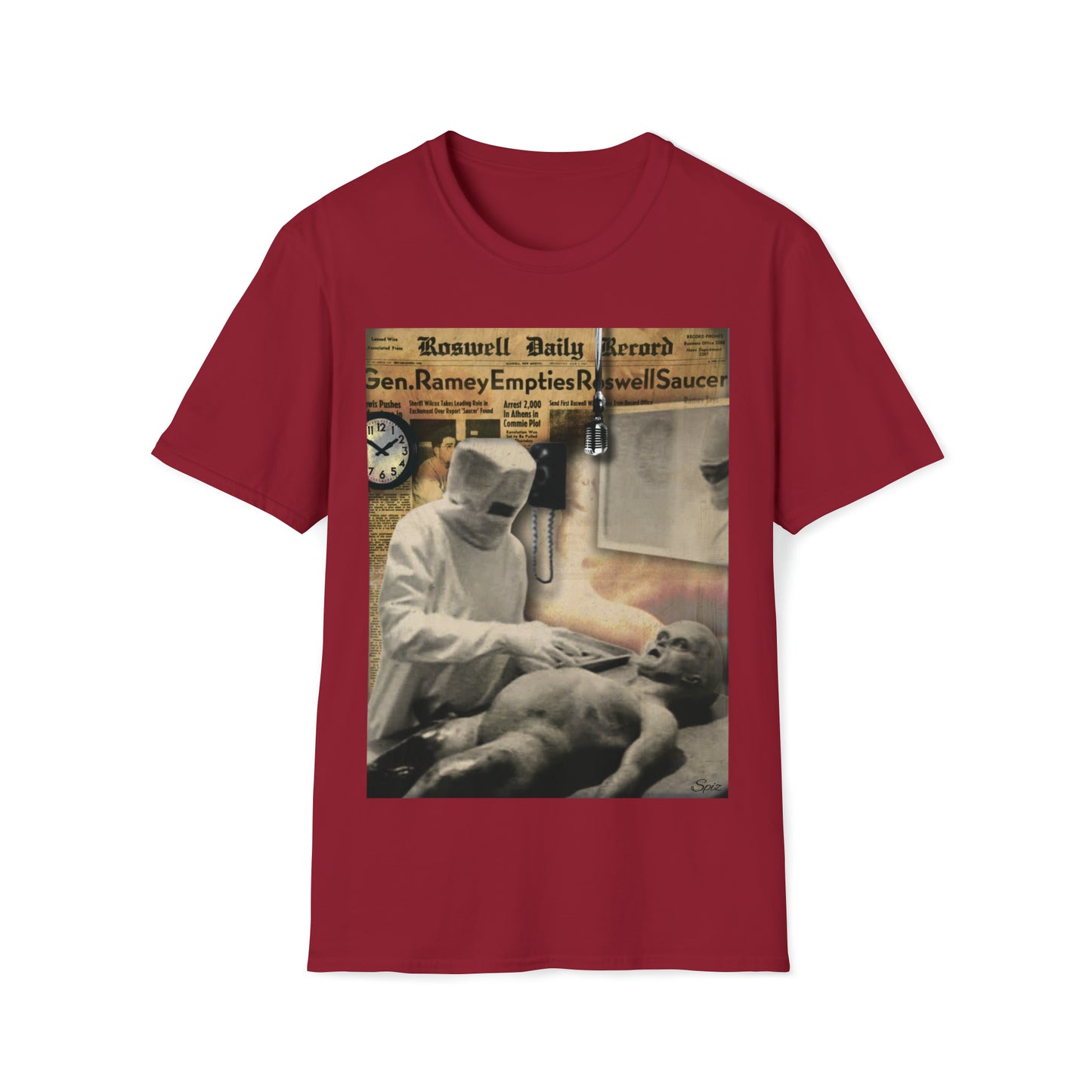 INSPECTION ALIEN AUTOPSY UNISEX COTTON T-SHIRT