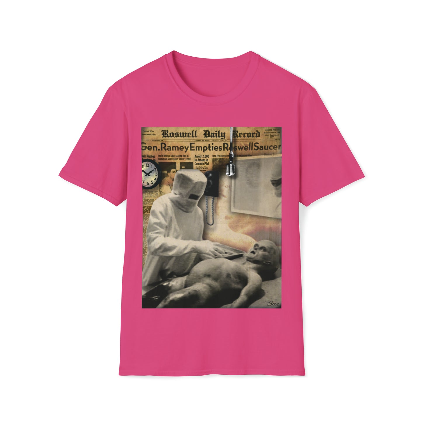 INSPECTION ALIEN AUTOPSY UNISEX COTTON T-SHIRT