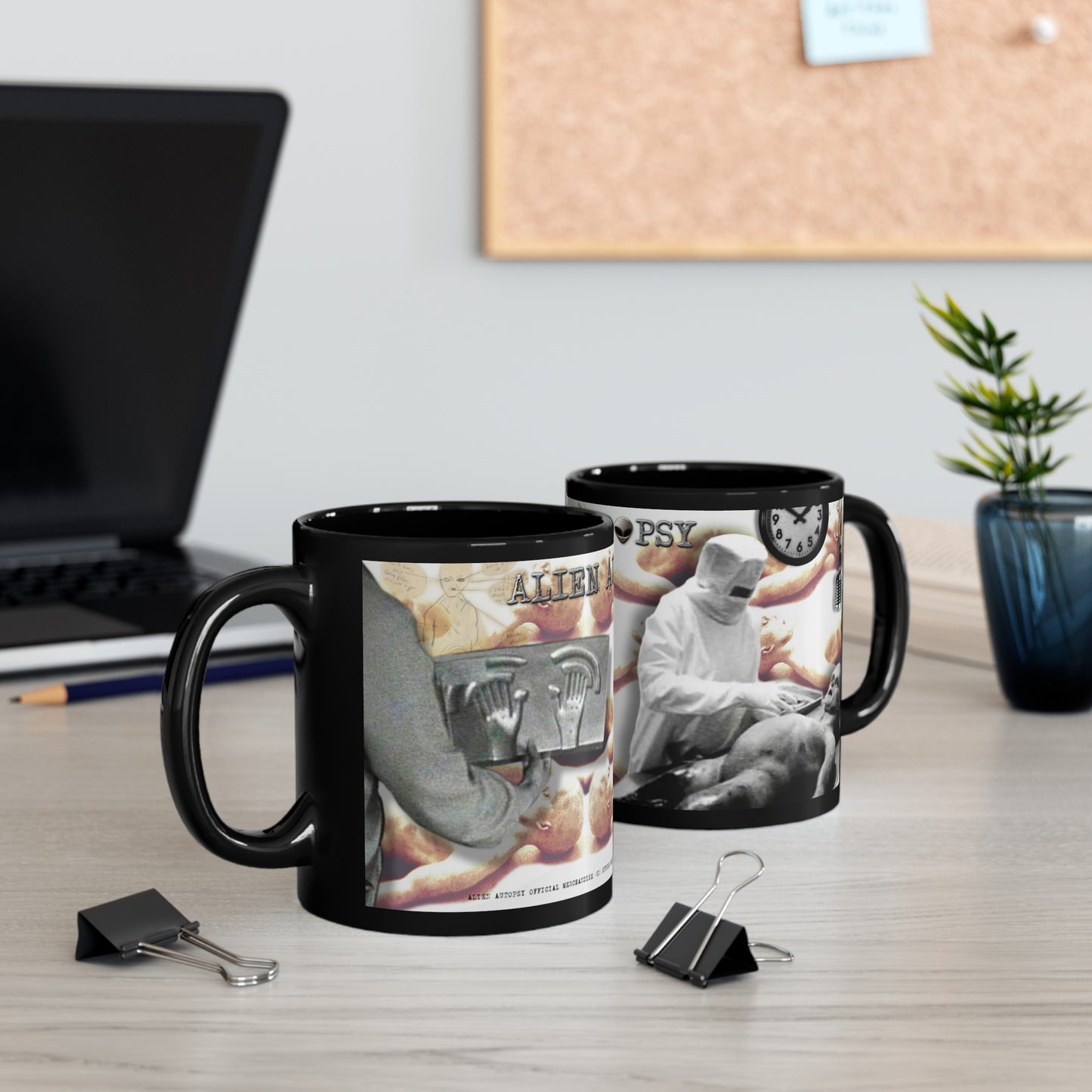 ALIEN AUTOPSY BLACK GLOSSY MUG 11 OZ