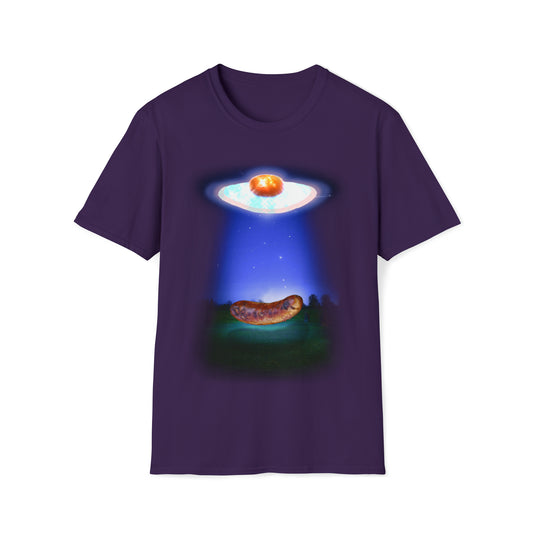 SAUSAGE ABDUCTION EGGSTRATTERESTRIAL ACTIVITY UNISEX COTTON T-SHIRT