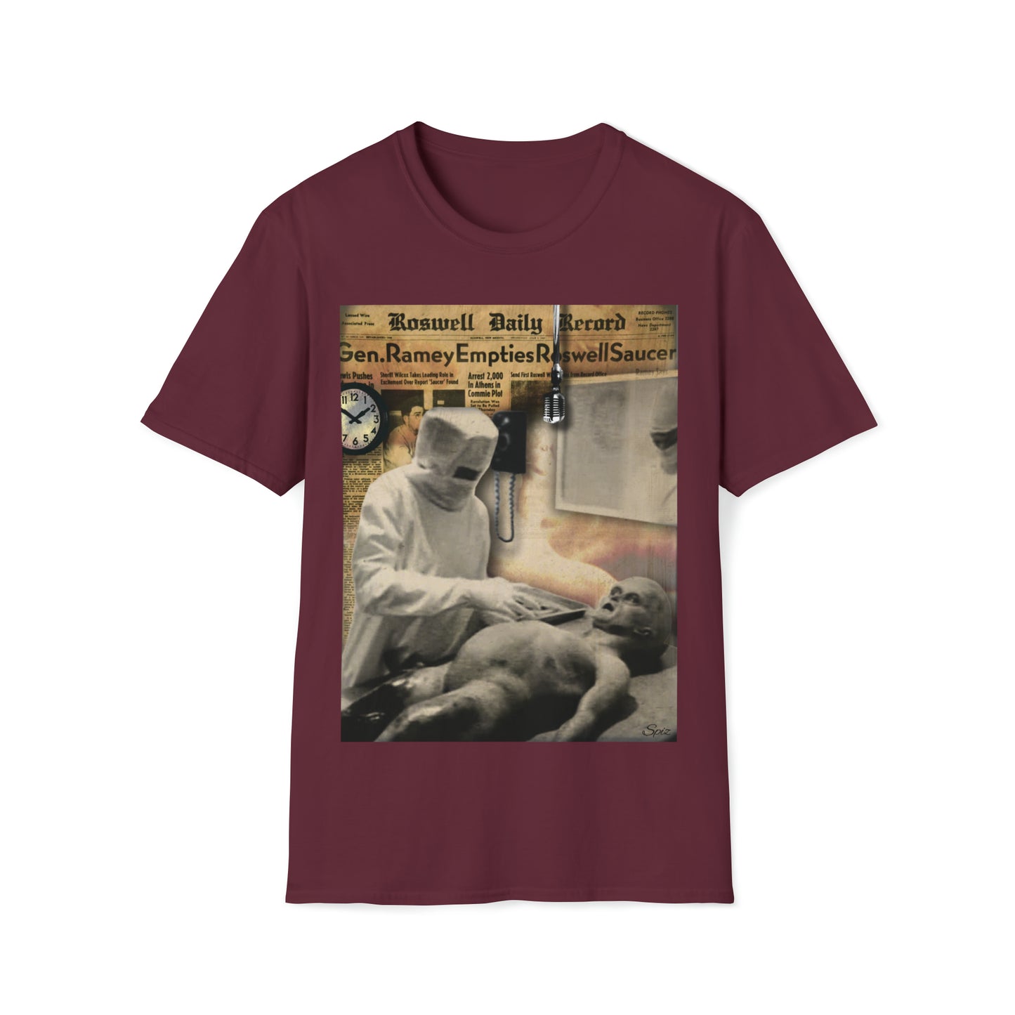 INSPECTION ALIEN AUTOPSY UNISEX COTTON T-SHIRT
