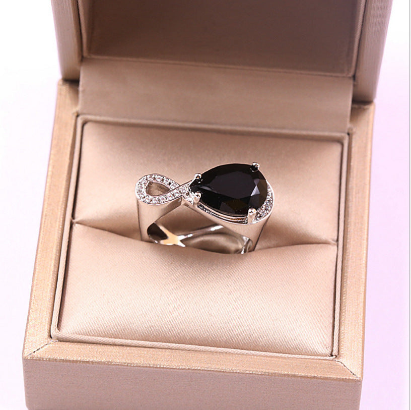 ALIEN DESIGN GEOMETRIC HIGH CARBON QUALITY ZIRCON DIAMOND RING MICRO-INLAID