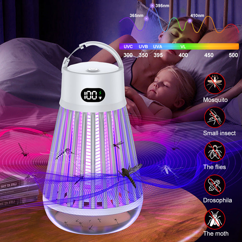 ELECTRIC MOSQUITO KILLER LAMP WITH DIGITAL DISPLAY, RADIATIONLESS INSECT TRAP LIGHT FOR BEDROOM & OUTDOOR USE, SUMMER GADGET BUG ZAPPER REPELLENT