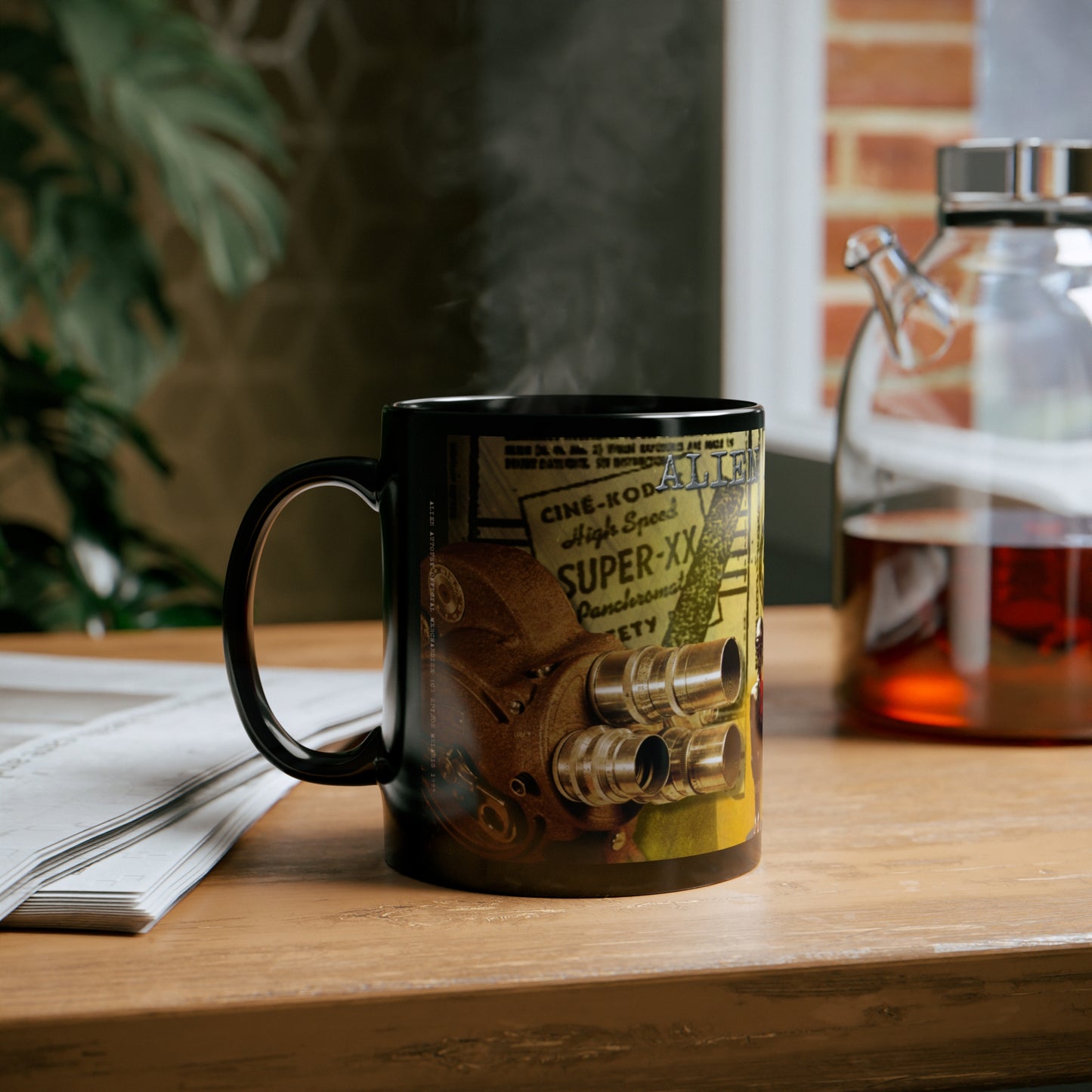 ALIEN AUTOPSY MONTAGE BLACK GLOSSY MUG 11 OZ