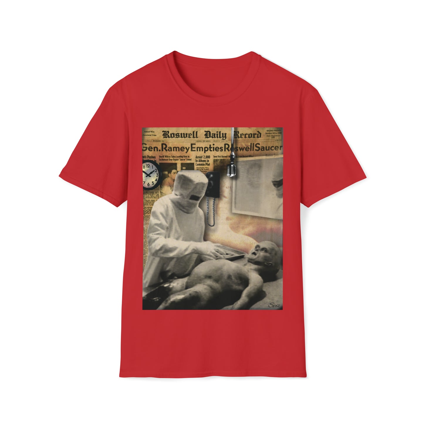 INSPECTION ALIEN AUTOPSY UNISEX COTTON T-SHIRT